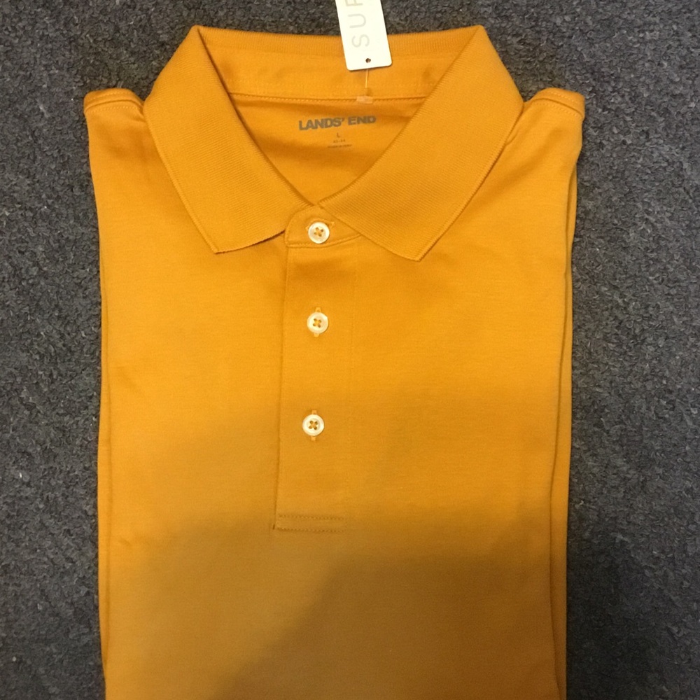 Lands' End Men’s Mustard Polo Shirt